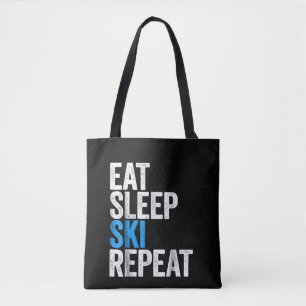 Eat Sleep Ski Repeat Skiing Gift Tote Bag