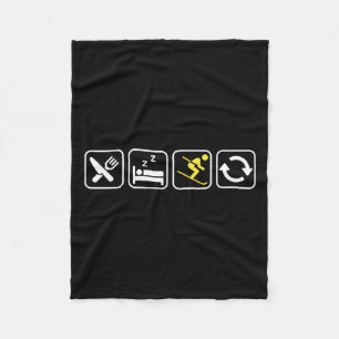 Eat Sleep Ski Repeat _ Skiing Lovers _ Skiers _ Wi Fleece Blanket