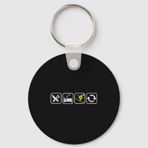 Eat Sleep Ski Repeat _ Skiing Lovers _ Skiers _ Wi Key Ring
