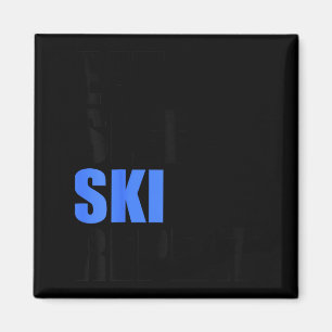 Eat sleep ski repeat winter mountains skiing lodge magnet