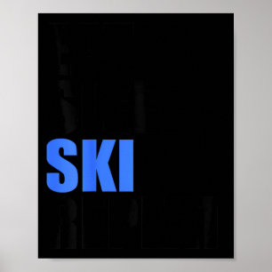 Eat sleep ski repeat winter mountains skiing lodge poster