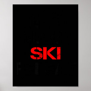 Eat sleep ski repeat winter mountains skiing lodge poster