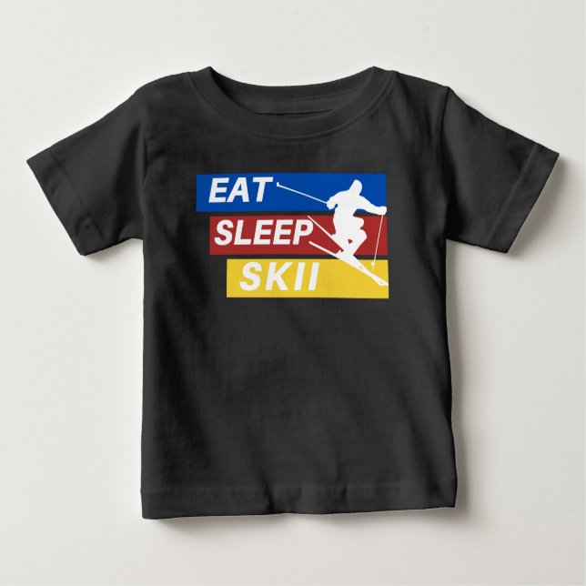 Eat Sleep Skii Baby T-Shirt (Front)