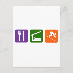 Eat Sleep Skiing Postcard