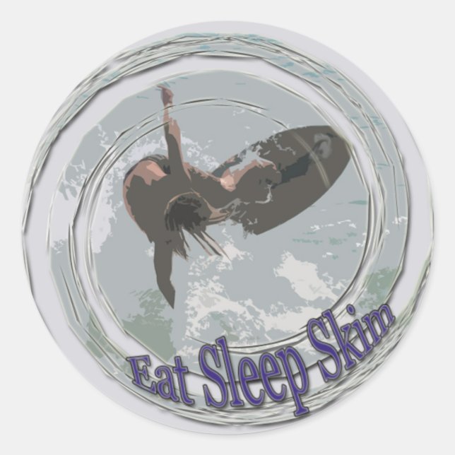 Eat,Sleep,Skim Classic Round Sticker (Front)