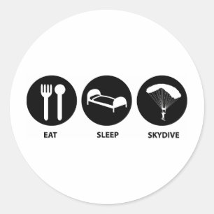 Eat Sleep SkyDive Classic Round Sticker