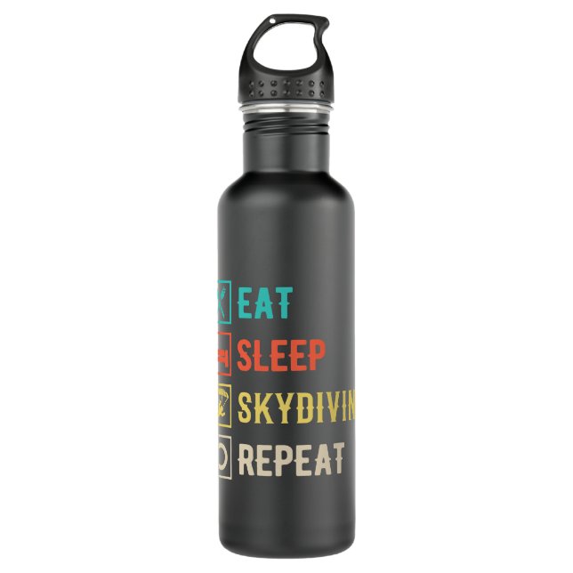 Eat Sleep Skydiving Repeat Paragliding Skydiver Sk 710 Ml Water Bottle (Front)