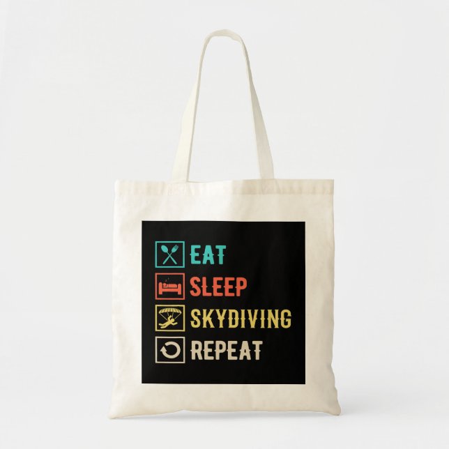 Eat Sleep Skydiving Repeat Paragliding Skydiver Sk Tote Bag (Front)