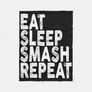Eat Sleep Smash Repeat Badminton Tee Fleece Blanket