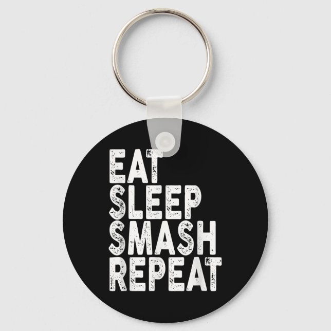 Eat Sleep Smash Repeat _ Badminton Tee  Key Ring (Front)
