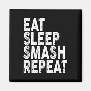 Eat Sleep Smash Repeat _ Badminton Tee Magnet