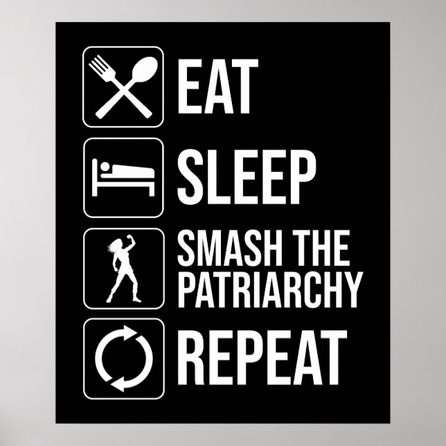 Eat. Sleep. Smash The Patriarchy. Repeat Poster (Front)