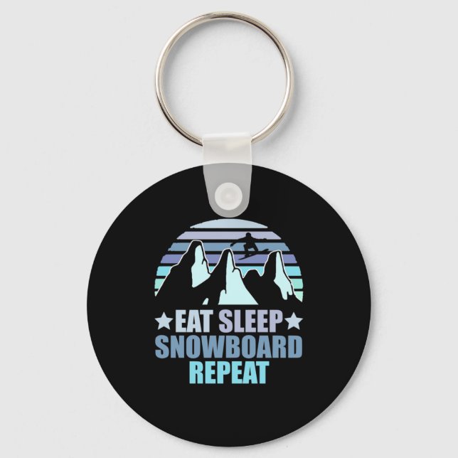 Eat Sleep Snowboard Repeat Key Ring (Front)
