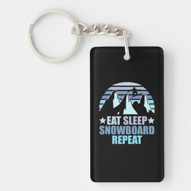 Eat Sleep Snowboard Repeat Key Ring (Front)