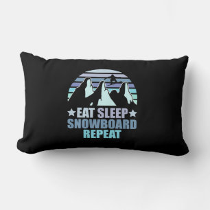 Eat Sleep Snowboard Repeat Lumbar Cushion