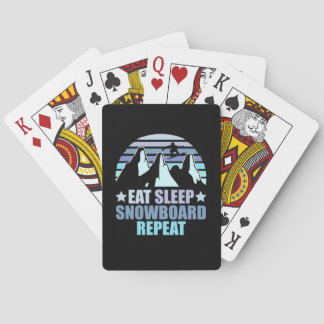 Eat Sleep Snowboard Repeat Playing Cards