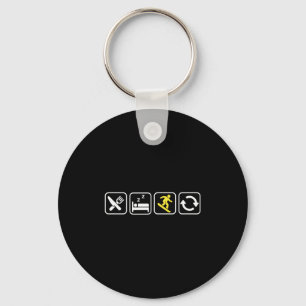 Eat sleep snowboard repeat skiing lovers skiers key ring