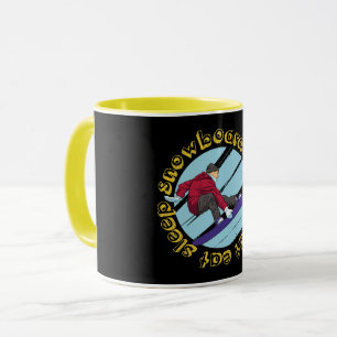 Eat Sleep Snowboard Repeat – Snowboarding Quote Mug