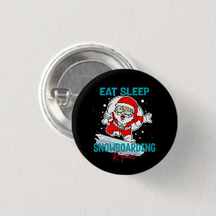 Eat Sleep Snowboarding Repeat Christmas Party Cool 3 Cm Round Badge