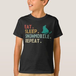 Eat Sleep Snowmobile Repeat Retro snowmobile T-Shirt