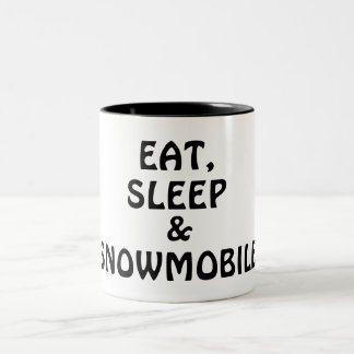 Eat, Sleep, Snowmobile Two-Tone Coffee Mug