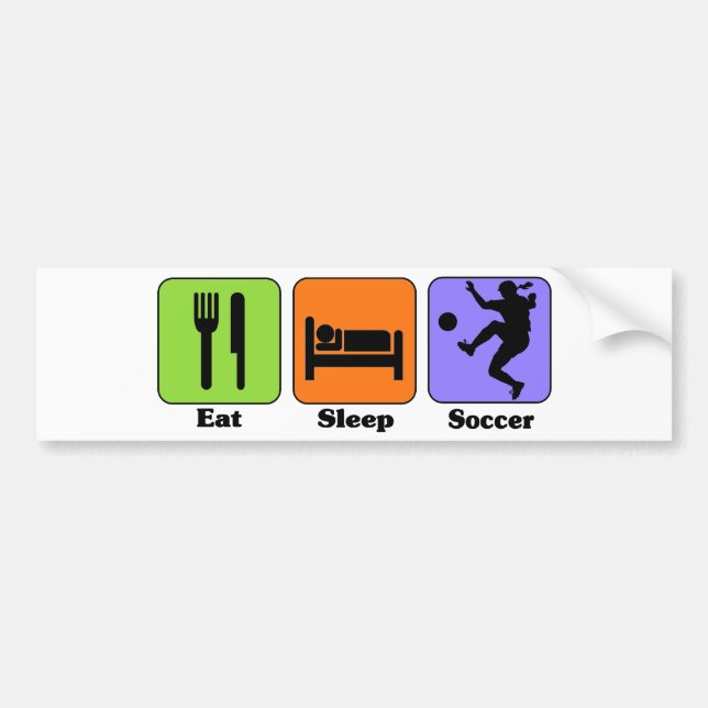 Eat Sleep Soccer bumper sticker (Front)