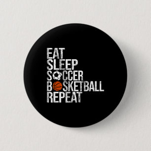 Eat Sleep Soccer Cheer Repeat Funny Sport Cheerlea 6 Cm Round Badge