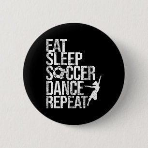 Eat Sleep Soccer Gymnastics Repeat Sport Player Gy 6 Cm Round Badge