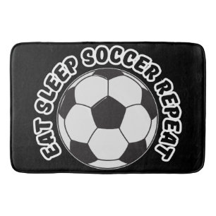 eat sleep soccer repeat bath mat