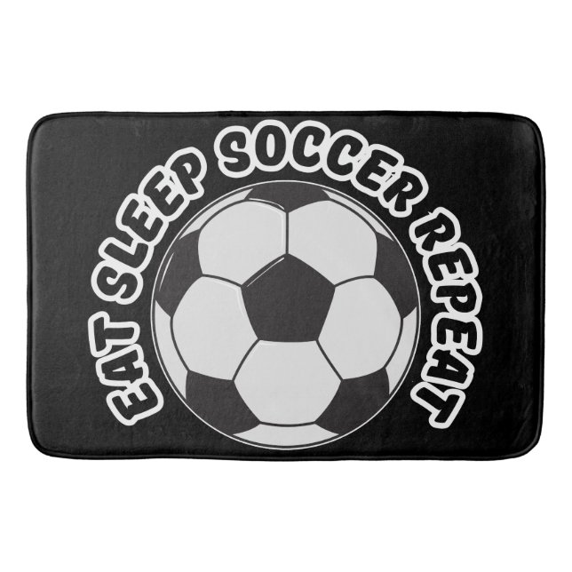 eat sleep soccer repeat  bath mat (Front)