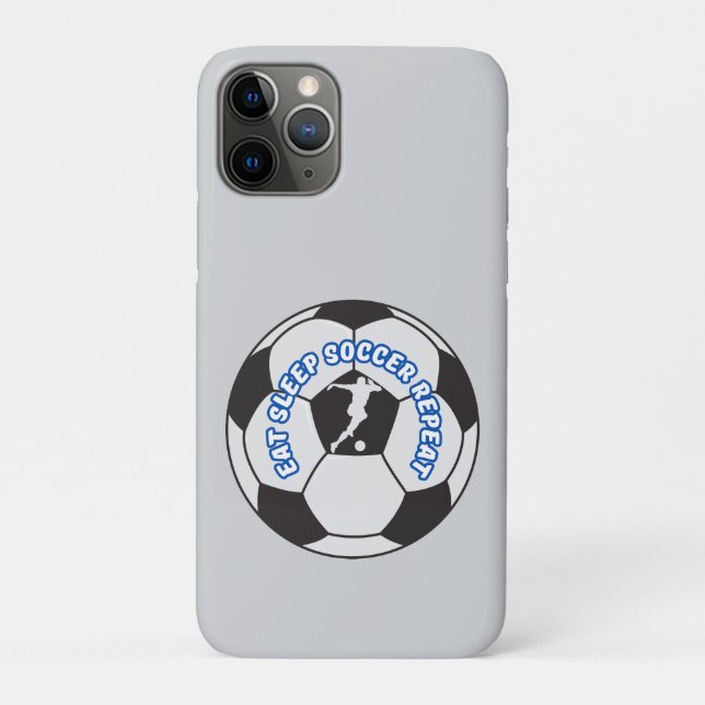 eat sleep soccer repeat  Case-Mate iPhone case (Back)