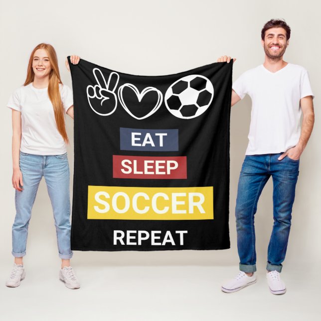 Eat, Sleep, Soccer, Repeat Fleece Blanket (In Situ)