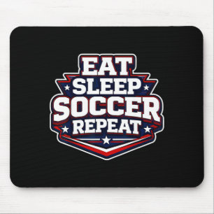 Eat Sleep Soccer Repeat Funny Football Player Coac Mouse Pad
