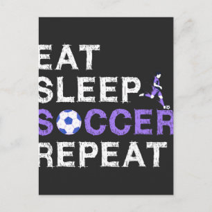 Eat+Sleep+soccer+Repeat Holiday Postcard