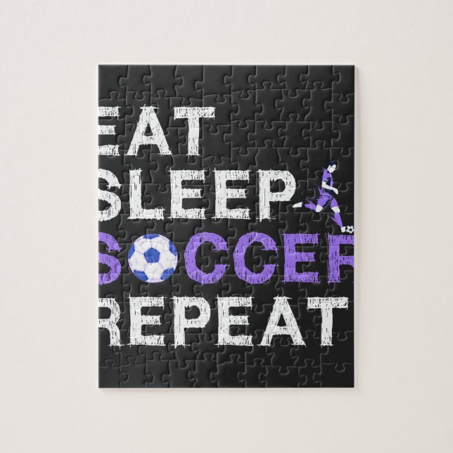 Eat+Sleep+soccer+Repeat Jigsaw Puzzle (Vertical)