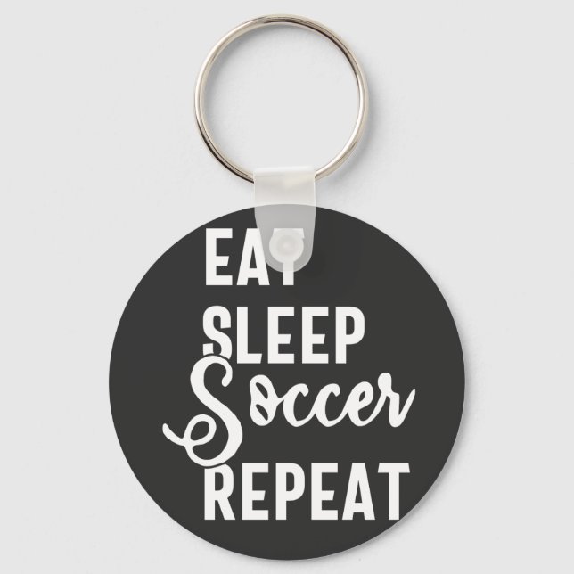 eat sleep soccer repeat key ring (Front)