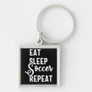 eat sleep soccer repeat key ring