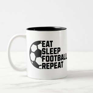 Eat Sleep Soccer Repeat – Minimal Sports Two-Tone Coffee Mug