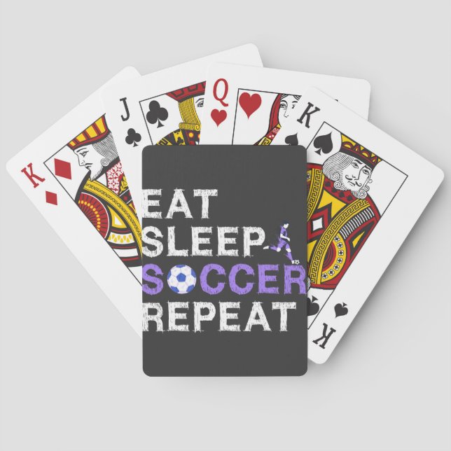 Eat+Sleep+soccer+Repeat Playing Cards (Back)