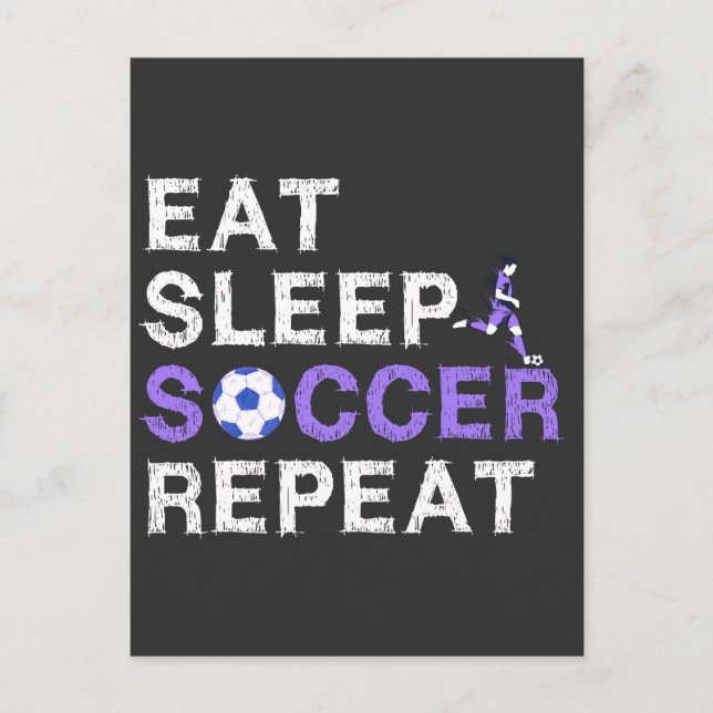 Eat+Sleep+soccer+Repeat Postcard (Front)