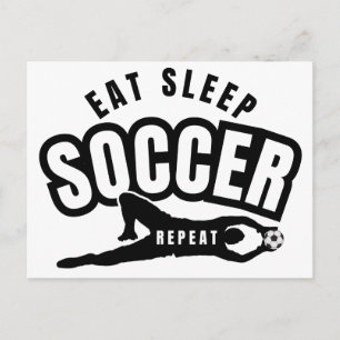 eat sleep soccer repeat postcard