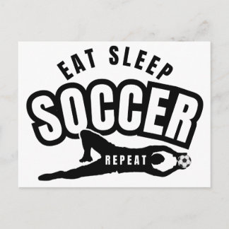 eat sleep soccer repeat postcard