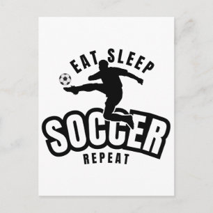 eat sleep soccer repeat postcard