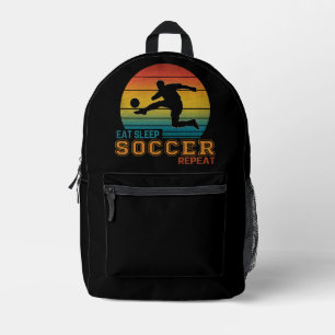 Eat Sleep Soccer Repeat Printed Backpack
