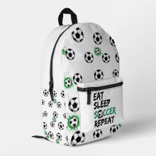 EAT SLEEP SOCCER REPEAT PRINTED BACKPACK