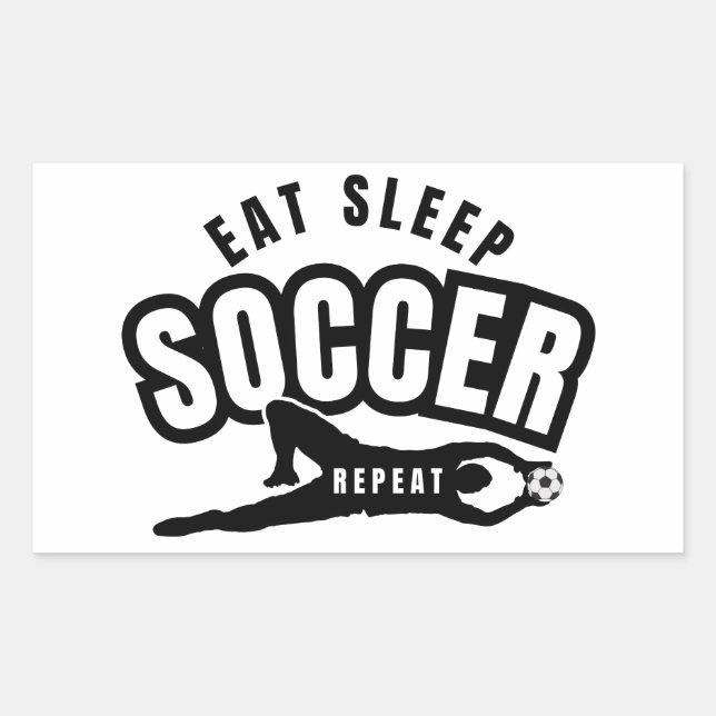 eat sleep soccer repeat  rectangular sticker (Front)