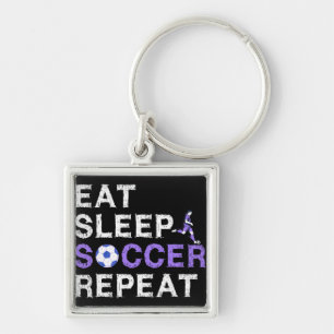 Eat Sleep Soccer Repeat Shirt Cool Sport Player Key Ring