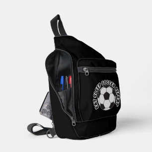 eat sleep soccer repeat sling bag