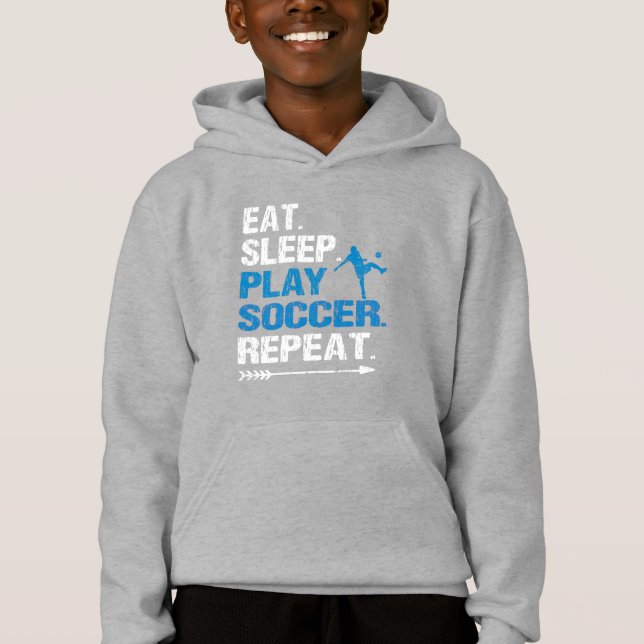 Eat Sleep Soccer Repeat Slogan Funny Grunge (Front)