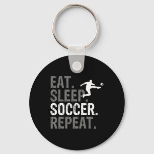Eat Sleep Soccer Repeat - Soccer Graphic Key Ring